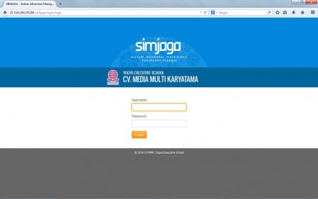 Menu Login Aplikasi Sistem Informasi Manajemen Penjagaan Pegawai (SIMJAGA)